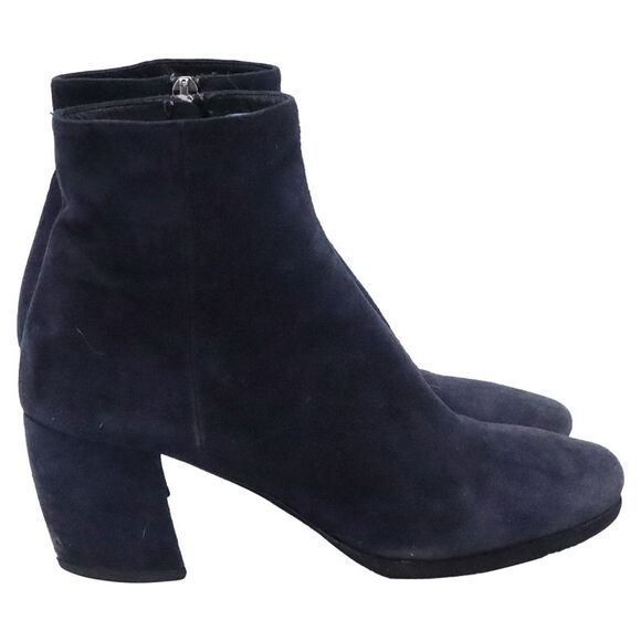 Prada Zipped Ankle Boots in Navy Blue Suede - Picture 1 of 8
